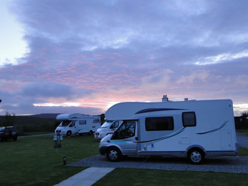 Por do sol no camping - Ilha de Skye, Escócia